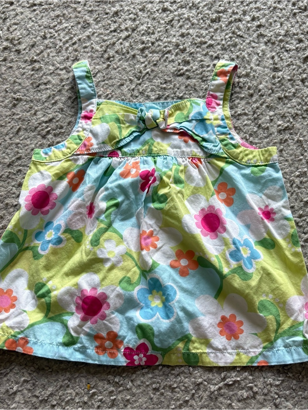 Gymboree RAINBOW CABANA Cotton Poplin BLUE Floral DRESS Sz 2T Blue Green
